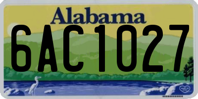 AL license plate 6AC1027