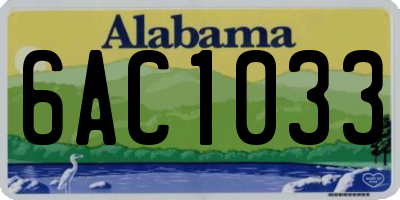 AL license plate 6AC1033