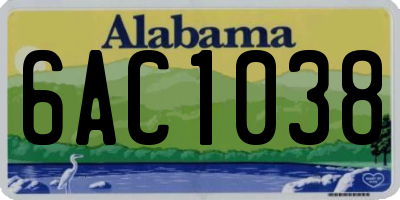 AL license plate 6AC1038