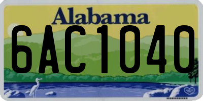 AL license plate 6AC1040