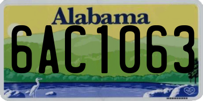 AL license plate 6AC1063