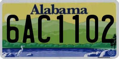 AL license plate 6AC1102