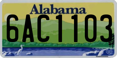 AL license plate 6AC1103