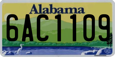 AL license plate 6AC1109