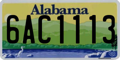 AL license plate 6AC1113