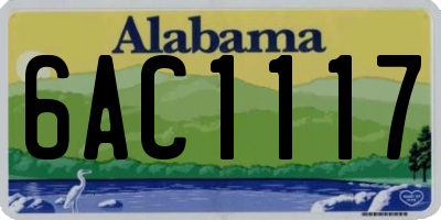 AL license plate 6AC1117