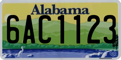 AL license plate 6AC1123