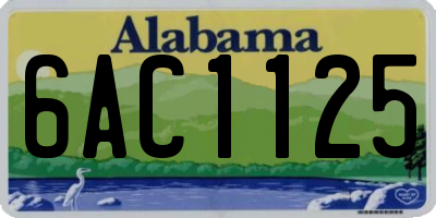 AL license plate 6AC1125