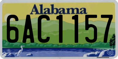 AL license plate 6AC1157