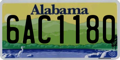 AL license plate 6AC1180