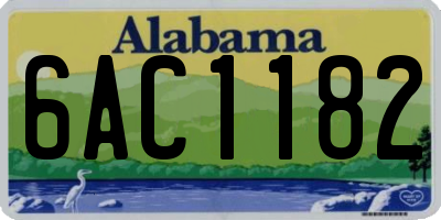 AL license plate 6AC1182