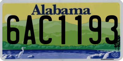 AL license plate 6AC1193