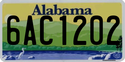 AL license plate 6AC1202