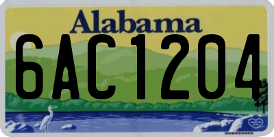AL license plate 6AC1204