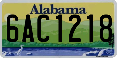 AL license plate 6AC1218