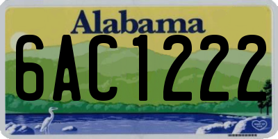 AL license plate 6AC1222