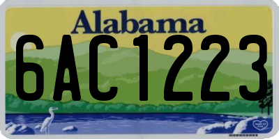 AL license plate 6AC1223