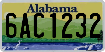 AL license plate 6AC1232