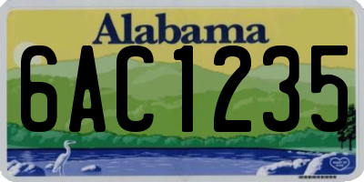 AL license plate 6AC1235