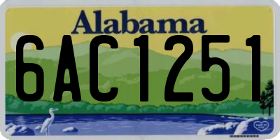 AL license plate 6AC1251