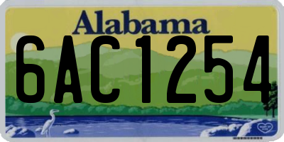 AL license plate 6AC1254