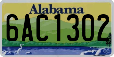 AL license plate 6AC1302