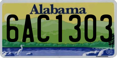 AL license plate 6AC1303