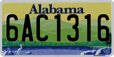 AL license plate 6AC1316