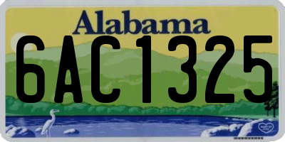 AL license plate 6AC1325