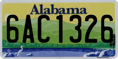 AL license plate 6AC1326
