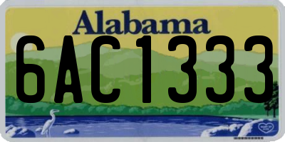 AL license plate 6AC1333