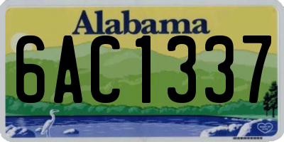 AL license plate 6AC1337