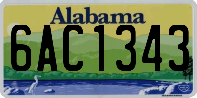 AL license plate 6AC1343