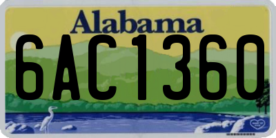 AL license plate 6AC1360
