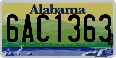 AL license plate 6AC1363
