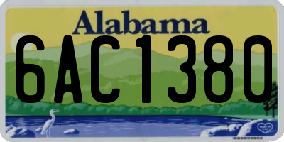 AL license plate 6AC1380