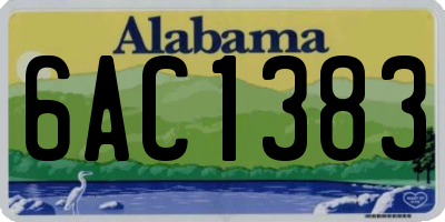 AL license plate 6AC1383