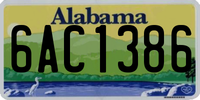 AL license plate 6AC1386