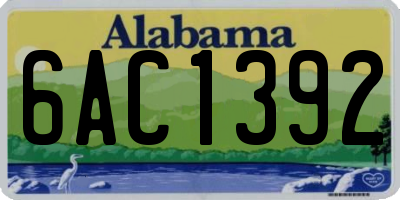 AL license plate 6AC1392