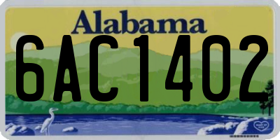 AL license plate 6AC1402