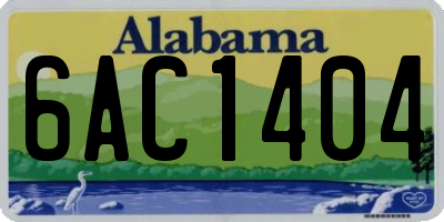 AL license plate 6AC1404