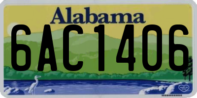 AL license plate 6AC1406