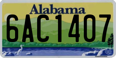 AL license plate 6AC1407