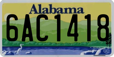 AL license plate 6AC1418