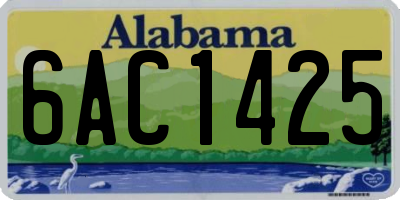 AL license plate 6AC1425