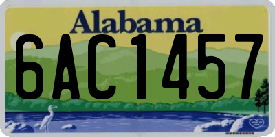 AL license plate 6AC1457