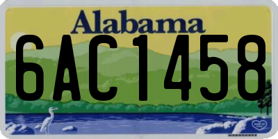 AL license plate 6AC1458