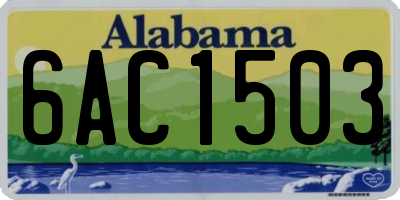 AL license plate 6AC1503