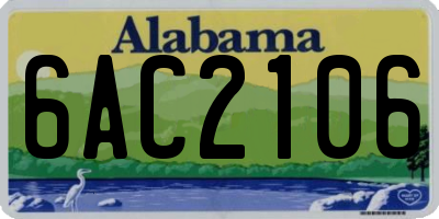 AL license plate 6AC2106