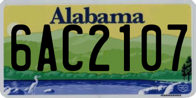 AL license plate 6AC2107